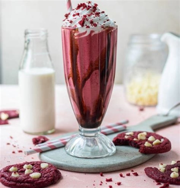 We are *totally* crushing on this red velvet milkshake!